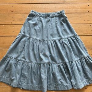 Denim Blue Tiered Skirt